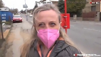 Public Threesome With Extreme Vaginal Prolapse
