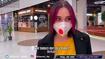 Russian Babe Gives A Risky Blowjob In A Changing Room For Big Mac