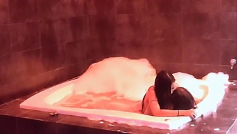 Enjoy Watching Big Breasts Bounce In The Jacuzzi And Ride On Top