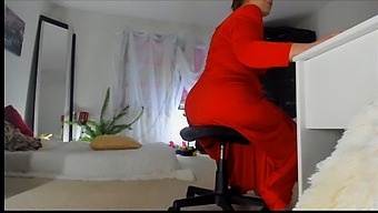 Alluring Milf Sonya Seductively Posing And Teasing In A Lengthy Red Dress #Hairypussy #Upskirt #Feet