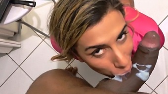 Amusing Video Of A Gorgeous Blonde Playing With Milk