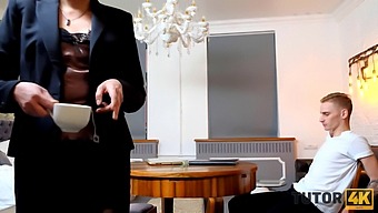 Arousing Brunette Literature Instructor Craves Hardcore Pleasure