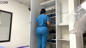 Latina Patient With Big Ass Gets Oiled Up In A Medical Office